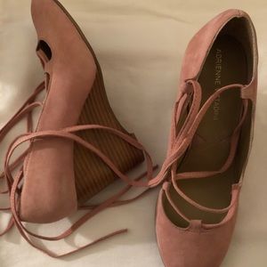 Soft pink wedges (Never worn) size 8